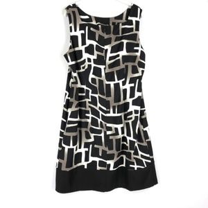 Shirt Dress with Black & White Geometrical Print